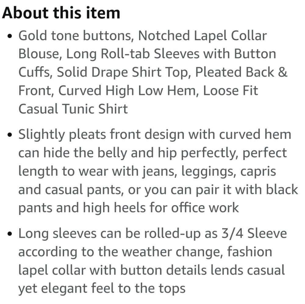 Valolia Womens 3/4 roll up Sleeve Collared V Neck Blue Medium - Picture 6 of 11